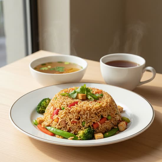 128. Mixed Vegetable Fried Rice 素菜炒飯